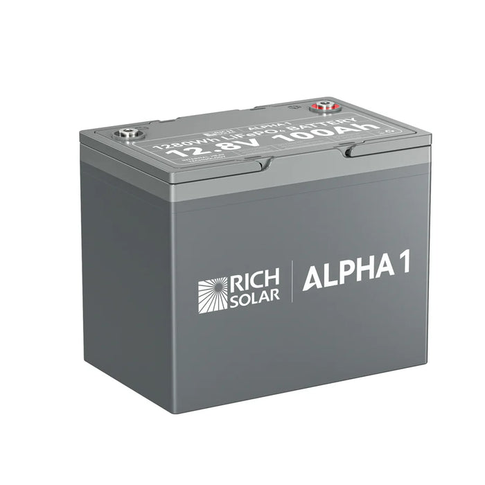 ALPHA  | 12V 100Ah LiFePO4 Battery | Premium 12V Lithium Battery for Off-Grid, RVs, Boats | 5,000/4,000/7,000 Lifetime Cycles | 10-Year Warranty | UL1973 Certified