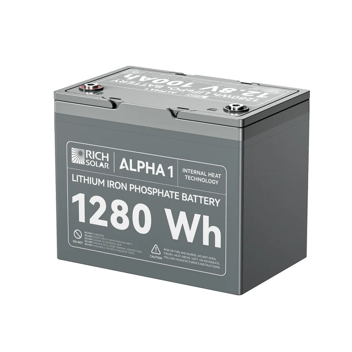 ALPHA  | 12V 100Ah LiFePO4 Battery | Premium 12V Lithium Battery for Off-Grid, RVs, Boats | 5,000/4,000/7,000 Lifetime Cycles | 10-Year Warranty | UL1973 Certified