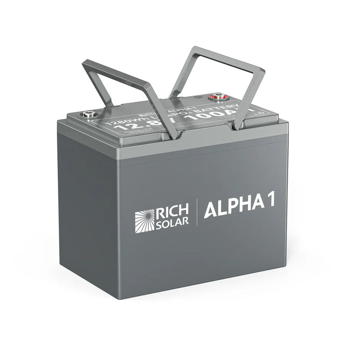 ALPHA  | 12V 100Ah LiFePO4 Battery | Premium 12V Lithium Battery for Off-Grid, RVs, Boats | 5,000/4,000/7,000 Lifetime Cycles | 10-Year Warranty | UL1973 Certified