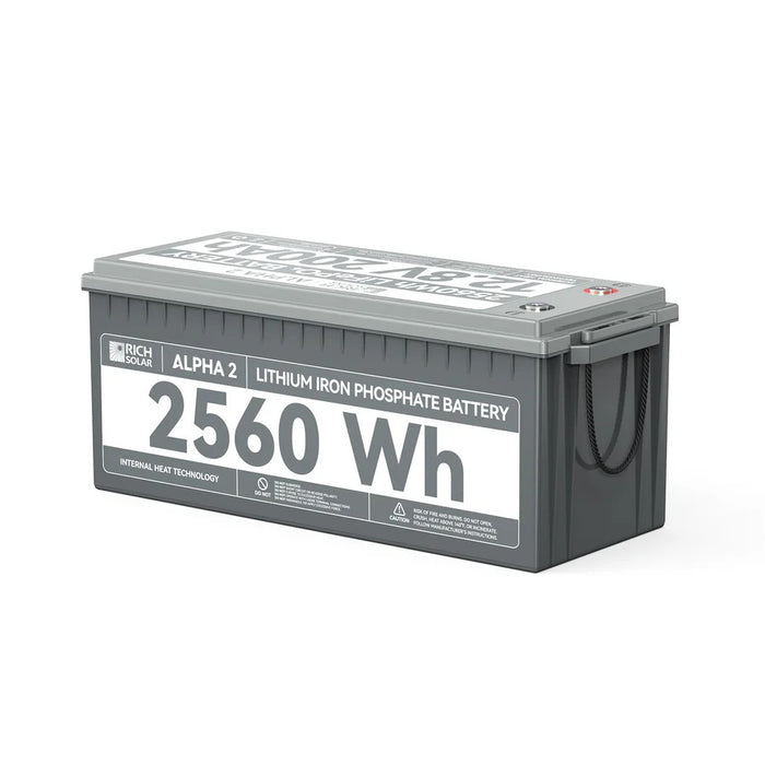 ALPHA 2 | 12V 200Ah LiFePO4 Battery | Powerful 12V Lithium Battery for RVs, Trailers, Vans, Boats, Off-Grid | 5,000/4000/7000 Lifetime Cycles | Bluetooth and Internal Heat Technology