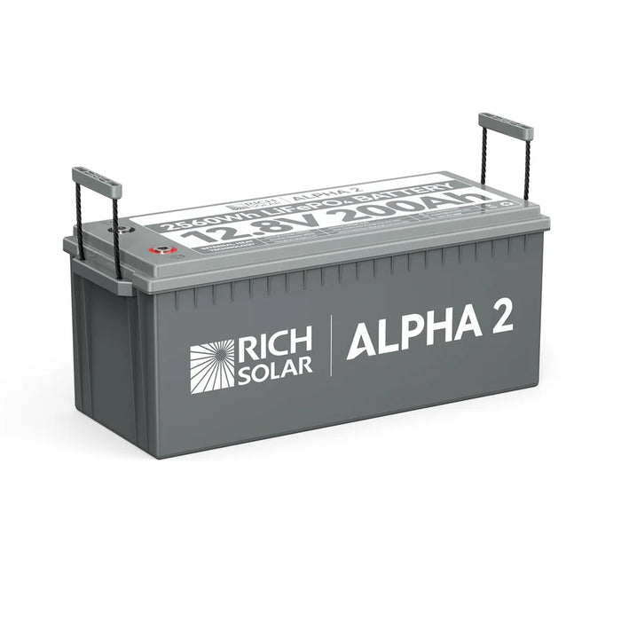 ALPHA 2 | 12V 200Ah LiFePO4 Battery | Powerful 12V Lithium Battery for RVs, Trailers, Vans, Boats, Off-Grid | 5,000/4000/7000 Lifetime Cycles | Bluetooth and Internal Heat Technology