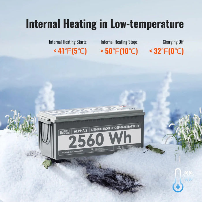 ALPHA 2 | 12V 200Ah LiFePO4 Battery | Powerful 12V Lithium Battery for RVs, Trailers, Vans, Boats, Off-Grid | 5,000/4000/7000 Lifetime Cycles | Bluetooth and Internal Heat Technology