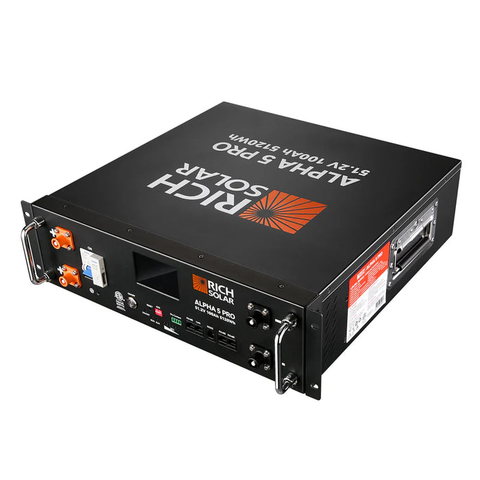 ALPHA 5 PRO | 51.2V 100Ah LiFePO4 Battery | Premium 48V Server Rack Lithium Battery for Residential, Commercial, RVs, Off-Grid | 7,000 Lifetime Cycles | 10 Year Warranty | UL1973, UL9540A Certified | BACKORDER