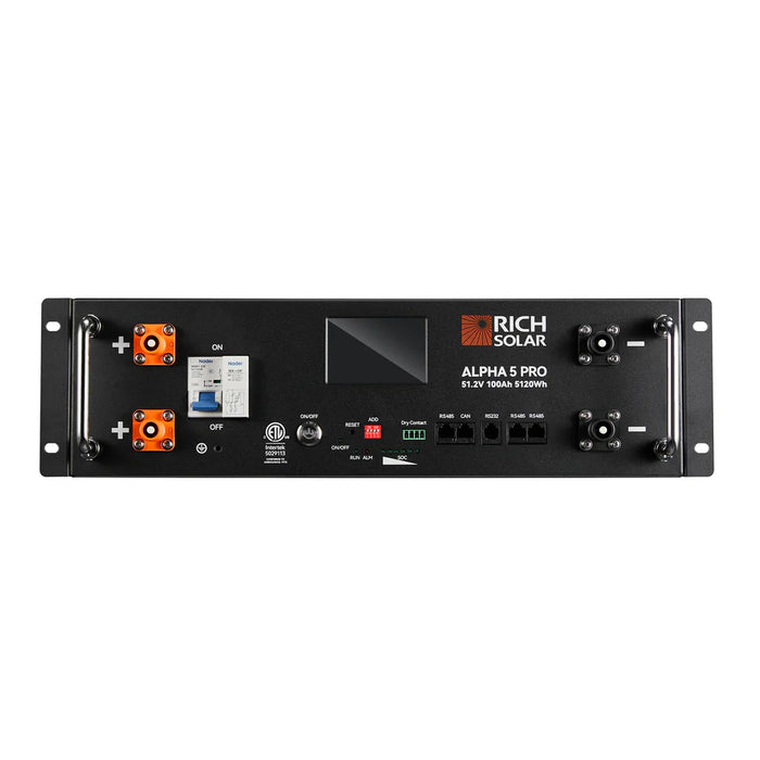ALPHA 5 PRO | 51.2V 100Ah LiFePO4 Battery | Premium 48V Server Rack Lithium Battery for Residential, Commercial, RVs, Off-Grid | 7,000 Lifetime Cycles | 10 Year Warranty | UL1973, UL9540A Certified | BACKORDER