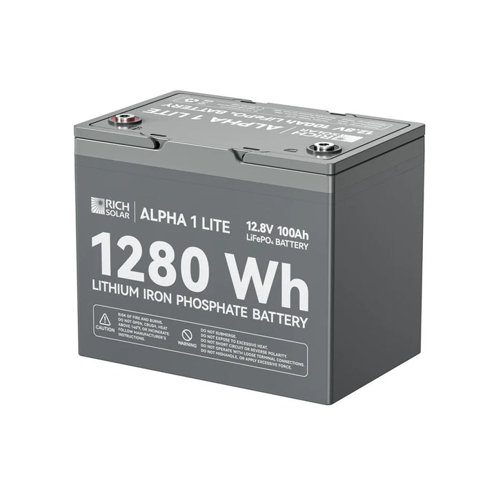 ALPHA  | 12V 100Ah LiFePO4 Battery | Premium 12V Lithium Battery for Off-Grid, RVs, Boats | 5,000/4,000/7,000 Lifetime Cycles | 10-Year Warranty | UL1973 Certified