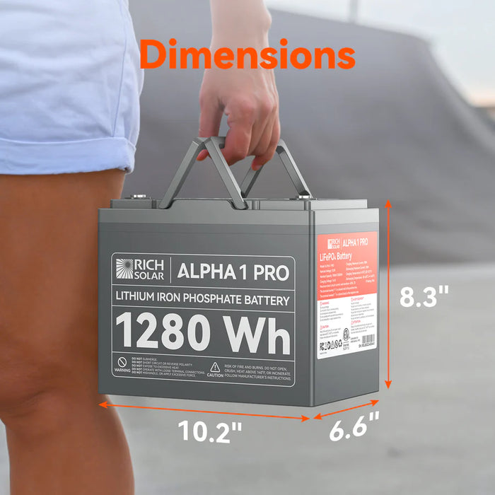 ALPHA  | 12V 100Ah LiFePO4 Battery | Premium 12V Lithium Battery for Off-Grid, RVs, Boats | 5,000/4,000/7,000 Lifetime Cycles | 10-Year Warranty | UL1973 Certified