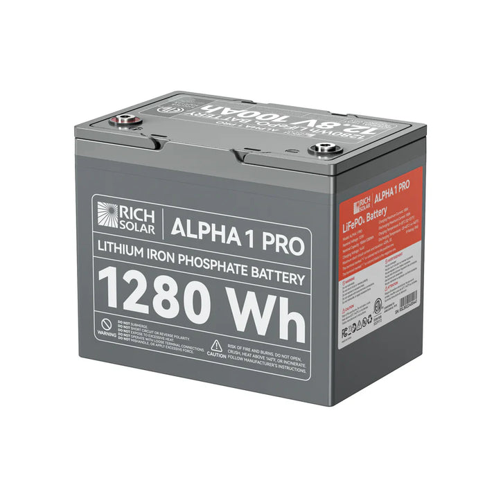 ALPHA  | 12V 100Ah LiFePO4 Battery | Premium 12V Lithium Battery for Off-Grid, RVs, Boats | 5,000/4,000/7,000 Lifetime Cycles | 10-Year Warranty | UL1973 Certified