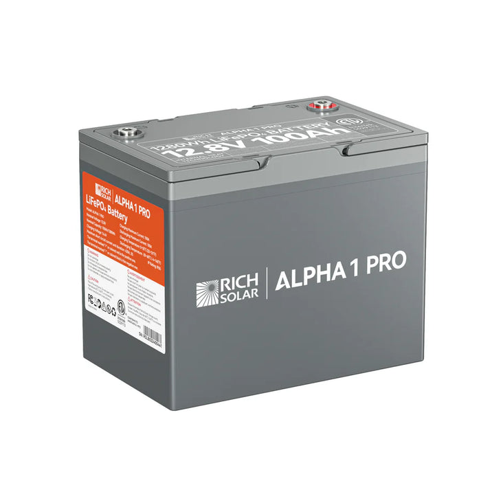 ALPHA  | 12V 100Ah LiFePO4 Battery | Premium 12V Lithium Battery for Off-Grid, RVs, Boats | 5,000/4,000/7,000 Lifetime Cycles | 10-Year Warranty | UL1973 Certified