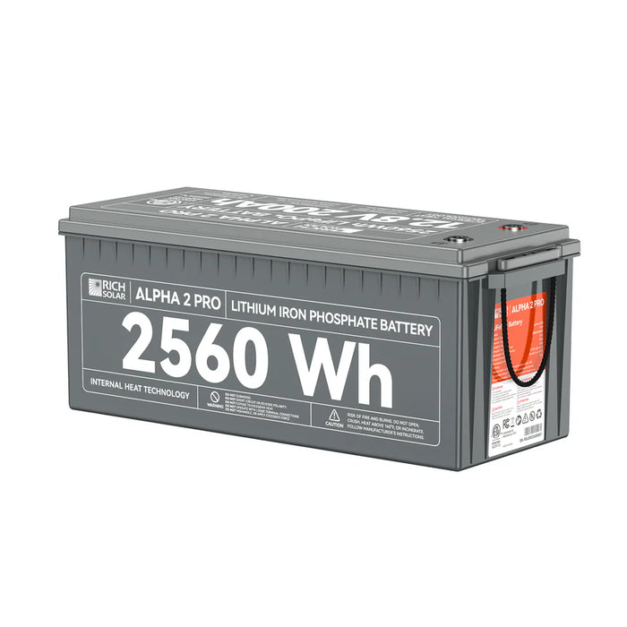 ALPHA 2 | 12V 200Ah LiFePO4 Battery | Powerful 12V Lithium Battery for RVs, Trailers, Vans, Boats, Off-Grid | 5,000/4000/7000 Lifetime Cycles | Bluetooth and Internal Heat Technology