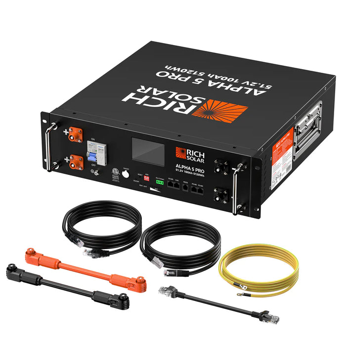 ALPHA 5 PRO | 51.2V 100Ah LiFePO4 Battery | Premium 48V Server Rack Lithium Battery for Residential, Commercial, RVs, Off-Grid | 7,000 Lifetime Cycles | 10 Year Warranty | UL1973, UL9540A Certified | BACKORDER