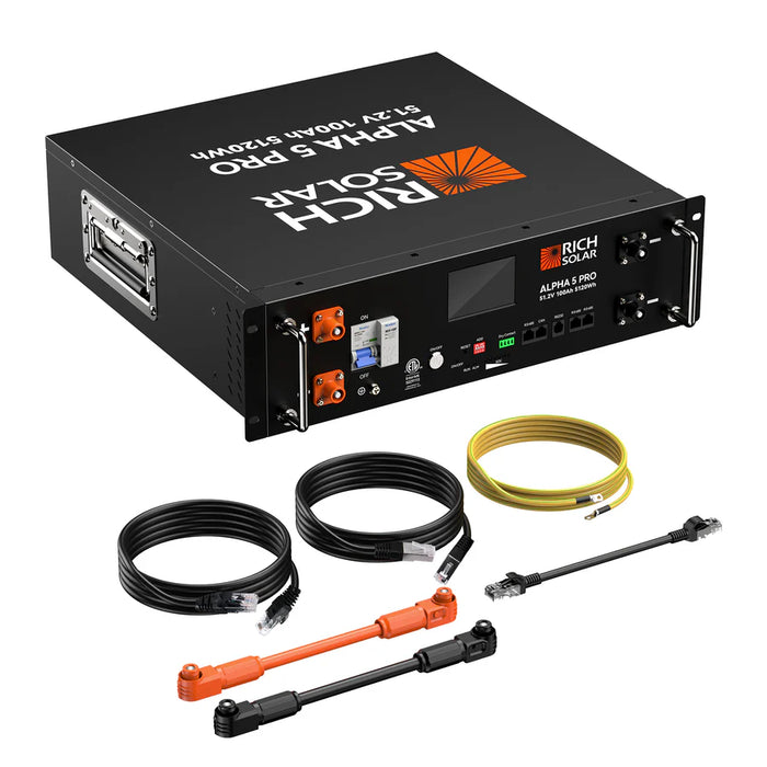 ALPHA 5 PRO | 51.2V 100Ah LiFePO4 Battery | Premium 48V Server Rack Lithium Battery for Residential, Commercial, RVs, Off-Grid | 7,000 Lifetime Cycles | 10 Year Warranty | UL1973, UL9540A Certified | BACKORDER