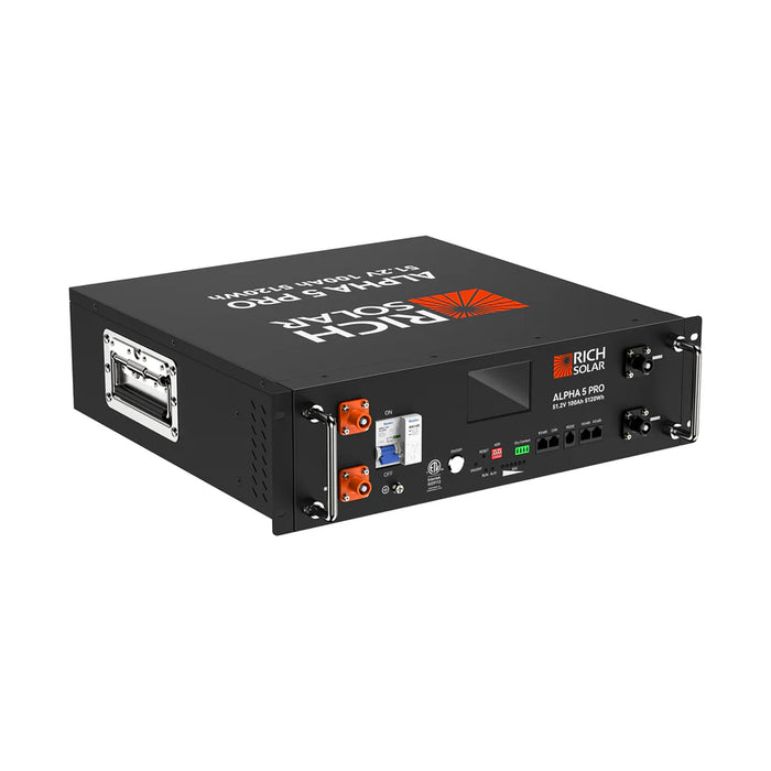 ALPHA 5 PRO | 51.2V 100Ah LiFePO4 Battery | Premium 48V Server Rack Lithium Battery for Residential, Commercial, RVs, Off-Grid | 7,000 Lifetime Cycles | 10 Year Warranty | UL1973, UL9540A Certified | BACKORDER