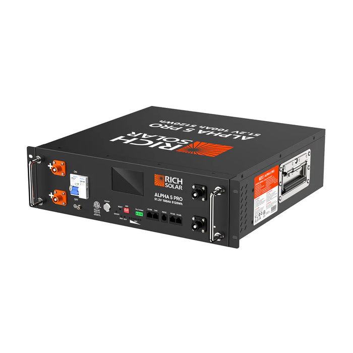 ALPHA 5 PRO | 51.2V 100Ah LiFePO4 Battery | Premium 48V Server Rack Lithium Battery for Residential, Commercial, RVs, Off-Grid | 7,000 Lifetime Cycles | 10 Year Warranty | UL1973, UL9540A Certified | BACKORDER