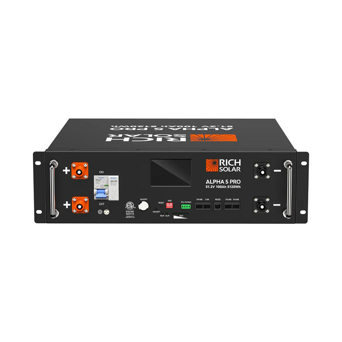 ALPHA 5 PRO | 51.2V 100Ah LiFePO4 Battery | Premium 48V Server Rack Lithium Battery for Residential, Commercial, RVs, Off-Grid | 7,000 Lifetime Cycles | 10 Year Warranty | UL1973, UL9540A Certified | BACKORDER