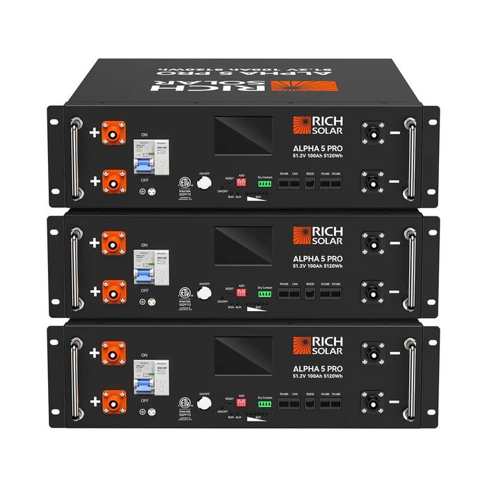 ALPHA 5 PRO | 51.2V 100Ah LiFePO4 Battery | Premium 48V Server Rack Lithium Battery for Residential, Commercial, RVs, Off-Grid | 7,000 Lifetime Cycles | 10 Year Warranty | UL1973, UL9540A Certified | BACKORDER
