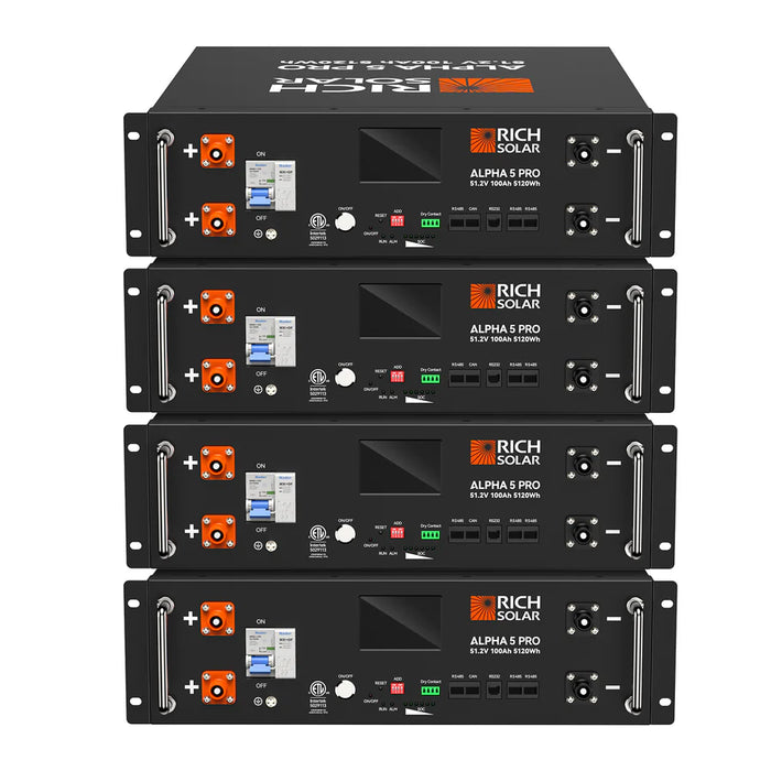 ALPHA 5 PRO | 51.2V 100Ah LiFePO4 Battery | Premium 48V Server Rack Lithium Battery for Residential, Commercial, RVs, Off-Grid | 7,000 Lifetime Cycles | 10 Year Warranty | UL1973, UL9540A Certified | BACKORDER
