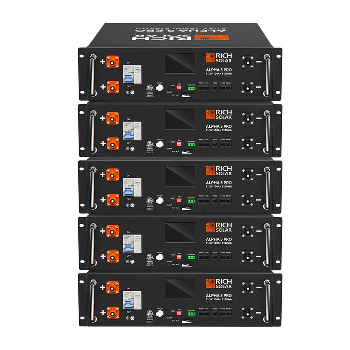 ALPHA 5 PRO | 51.2V 100Ah LiFePO4 Battery | Premium 48V Server Rack Lithium Battery for Residential, Commercial, RVs, Off-Grid | 7,000 Lifetime Cycles | 10 Year Warranty | UL1973, UL9540A Certified | BACKORDER