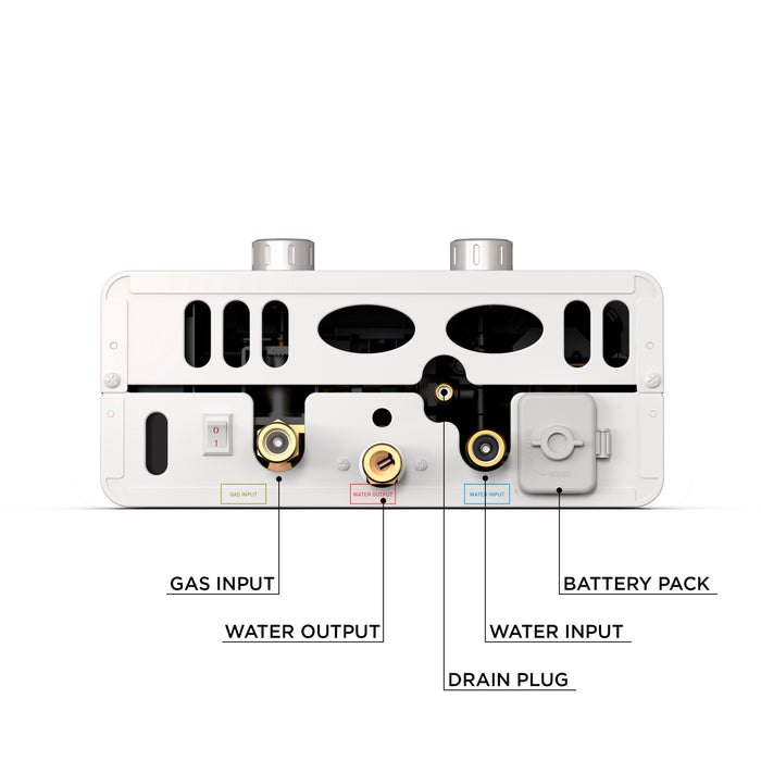 Eccotemp Luxe 1.5 GPM Outdoor Portable Tankless Water Heater w/ EccoFlo Diaphragm 12V Pump and Strainer