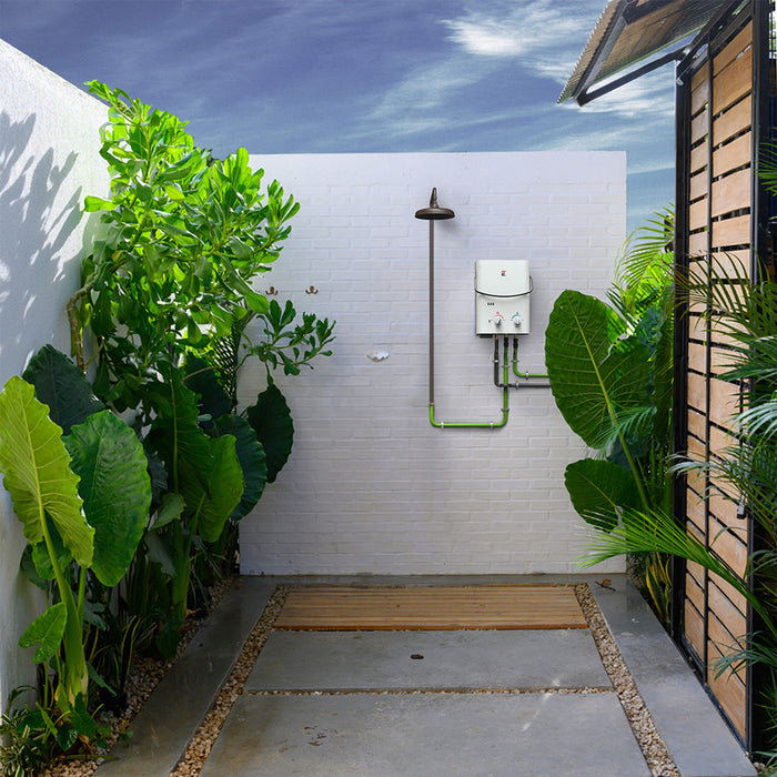 Eccotemp 5L Portable Outdoor Tankless Water Heater w/ EccoFlo Diaphragm 12V Pump and Strainer