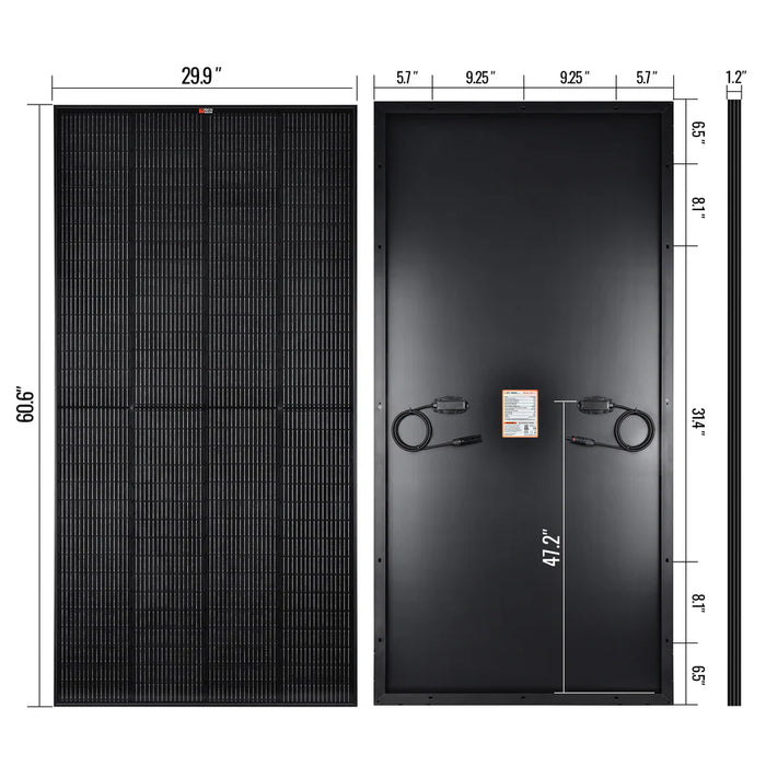 MEGA 250 PRO | 250 Watt 24 Volt Solar Panel | Premium 24V Off-Grid Solar Panel for Campers, Tiny Homes, Cabins | 25-Year Output Warranty | UL Certified