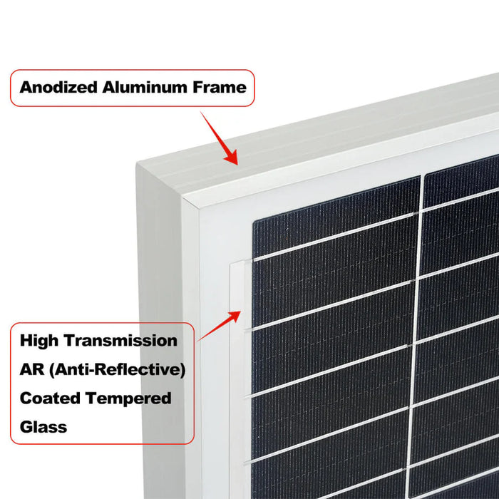 MEGA 200 MAX | 200 Watt 24 Volt Solar Panel | Premium 24V Off-Grid Solar Panel for RVs, Trailers, Cabins | 25-Year Output Warranty | UL Certified