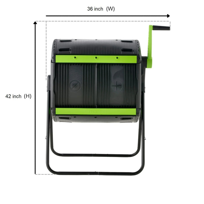 MAZE 48 Gallon Geared Two Compartment Compost Tumbler