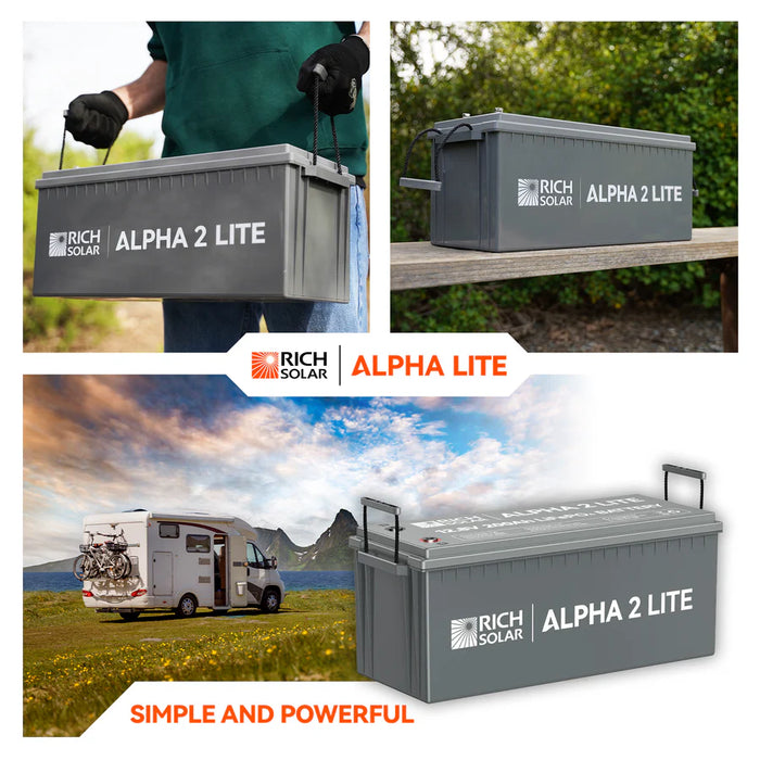 ALPHA 2 | 12V 200Ah LiFePO4 Battery | Powerful 12V Lithium Battery for RVs, Trailers, Vans, Boats, Off-Grid | 5,000/4000/7000 Lifetime Cycles | Bluetooth and Internal Heat Technology