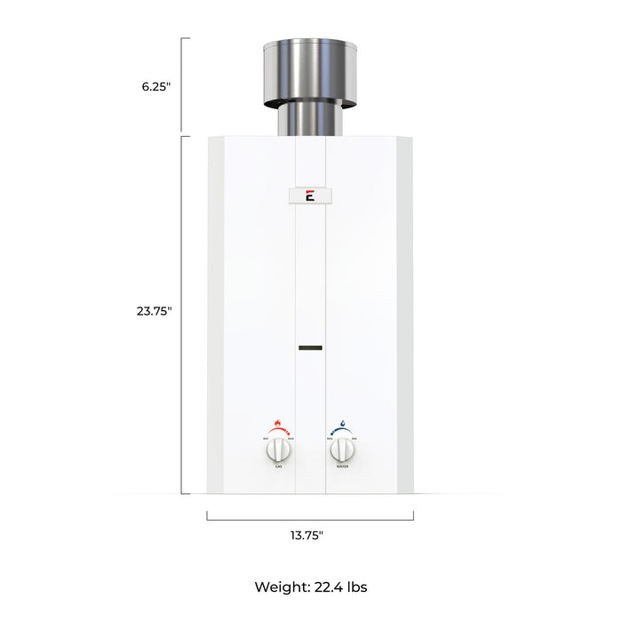 Eccotemp L10 3.0 GPM Portable Outdoor Tankless Water Heater w/ EccoFlo Diaphragm 12V Pump and Strainer