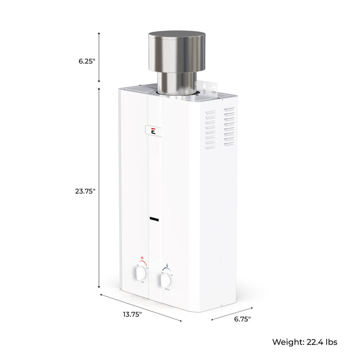 Eccotemp L10 3.0 GPM Portable Outdoor Tankless Water Heater w/ EccoFlo Diaphragm 12V Pump and Strainer