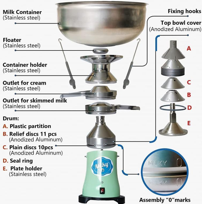 Electric cream separator Milky FJ 130 ERR (115V)