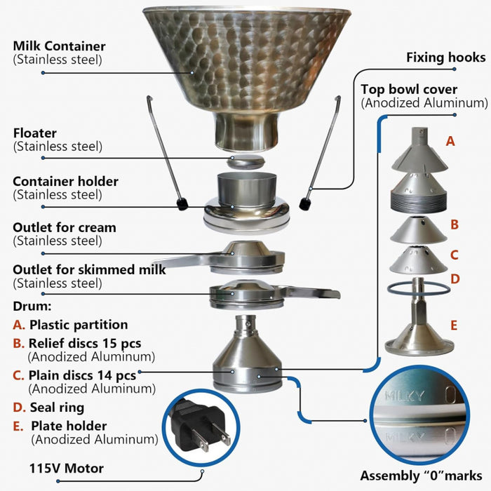Electric cream separator Milky FJ 350 EAR (115V)